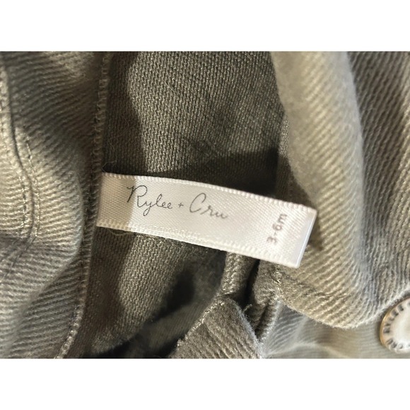 RYLEE & CRU Olive Green Cotton Jumpsuit // 3-6 mo‎ - Picture 4 of 7